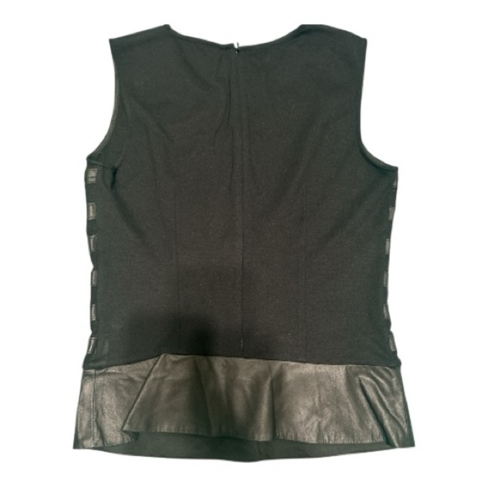 Black Sleeveless Striped Top - Picture 3 of 6